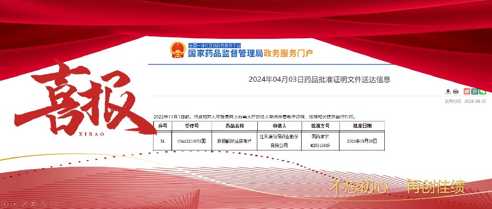 喜訊！江蘇晶立信醫藥科技有限公司助力合作伙伴枸櫞酸托法替布原料藥及片劑獲批上市